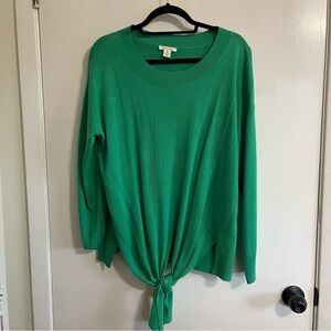 Westbound Kelly Green Sweater With Tie Knot Size XL